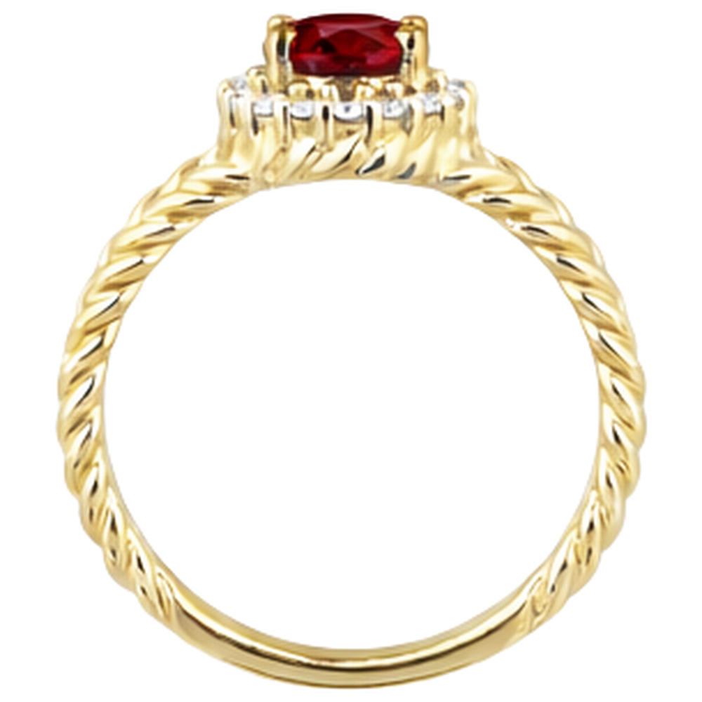 natural round ruby 1.25ct ring on white background