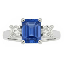 natural round sapphire 2.50ct ring front view