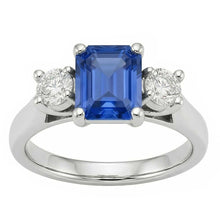 natural round sapphire 2.50ct ring side angle