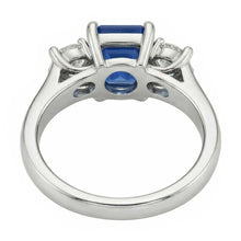 natural round sapphire 2.50ct ring profile view