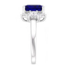 Round Natural Earth Mined Diamond 3 Stone Ring With Emerald Ceylon Sapphire 4.50 Carats