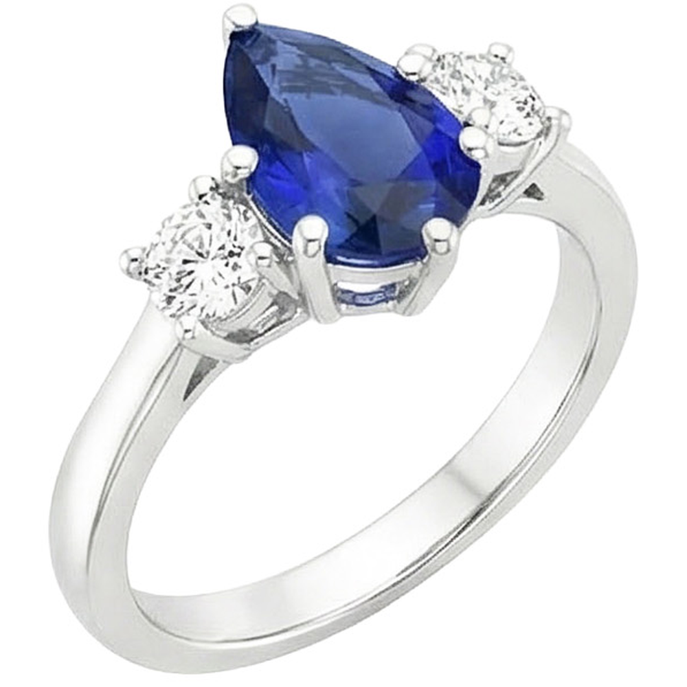 natural round sapphire 3ct ring side angle