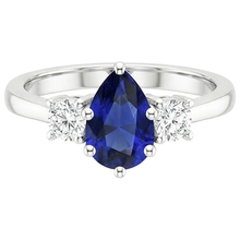 natural round sapphire 3ct ring profile view