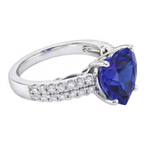 natural round sapphire 4.50ct ring close up detail