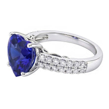 natural round sapphire 4.50ct ring top view