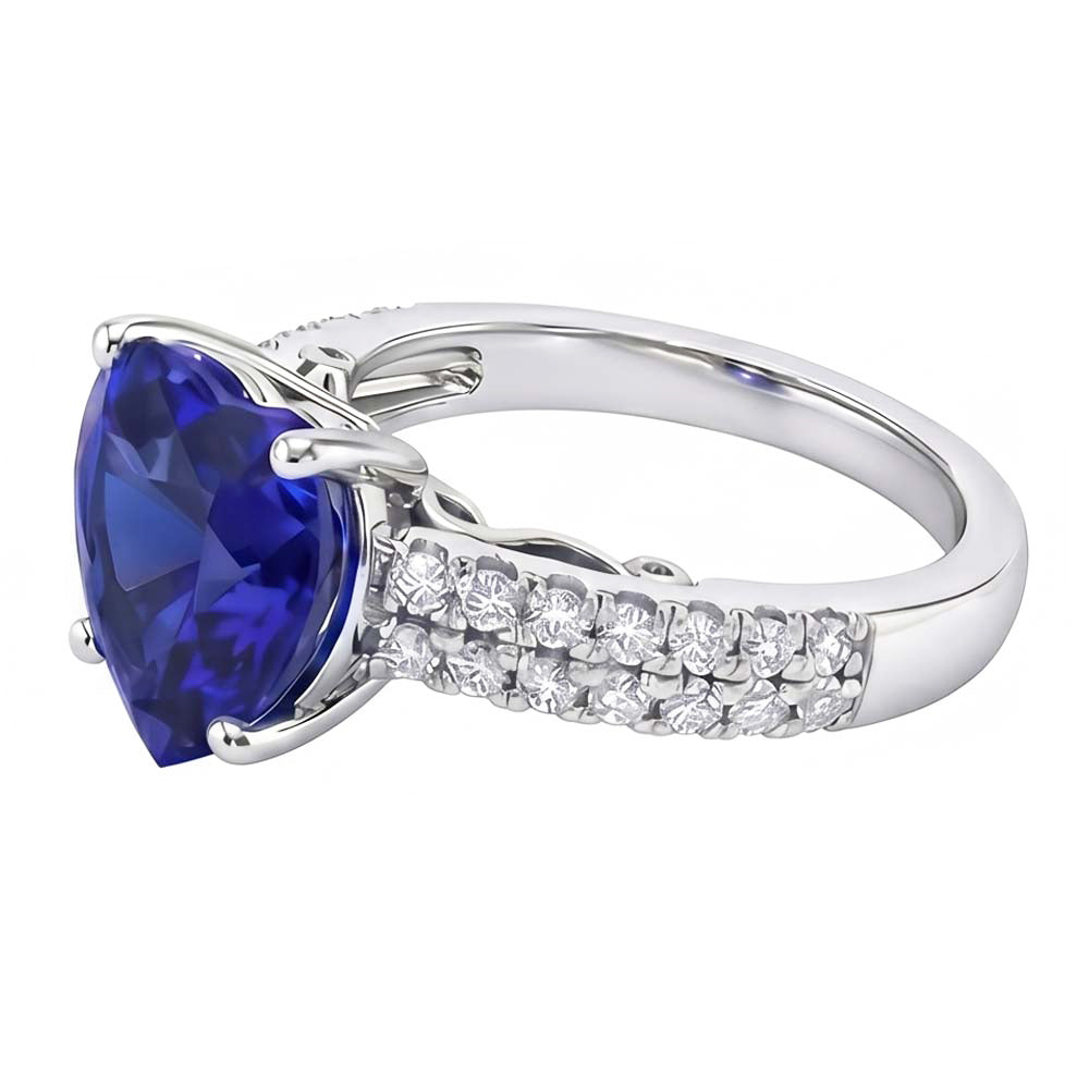 natural round sapphire 4.50ct ring top view