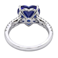 natural round sapphire 4.50ct ring profile view