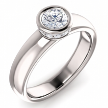 Round Natural Earth Mined Diamond Anniversary Ring 1.66 Carats Bezel and Prong Set