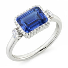 Round Natural Earth Mined Diamond Bezel 3 Stone Anniversary Blue Sapphire Ring 2.25 Carats