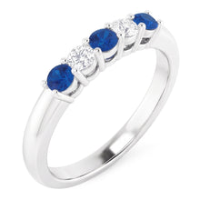 Round Natural Earth Mined Diamond Blue Sapphire Stone Ring 2 Carats White Gold 14K