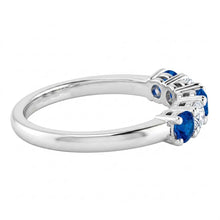 Round Natural Earth Mined Diamond Blue Sapphire Stone Ring 2 Carats White Gold 14K