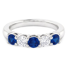Round Natural Earth Mined Diamond Blue Sapphire Stone Ring 2 Carats White Gold 14K