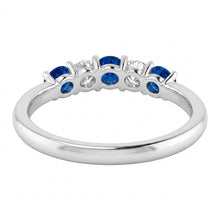 Round Natural Earth Mined Diamond Blue Sapphire Stone Ring 2 Carats White Gold 14K