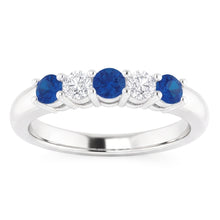 Round Natural Earth Mined Diamond Blue Sapphire Stone Ring 2 Carats White Gold 14K