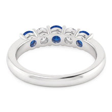 Round Natural Earth Mined Diamond Blue Sapphire Stone Ring 2 Carats White Gold 14K