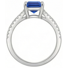 natural emerald sapphire 2.50ct ring profile view