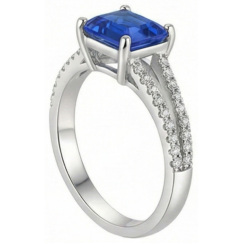 natural emerald sapphire 2.50ct ring close up detail
