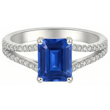 natural emerald sapphire 2.50ct ring front view