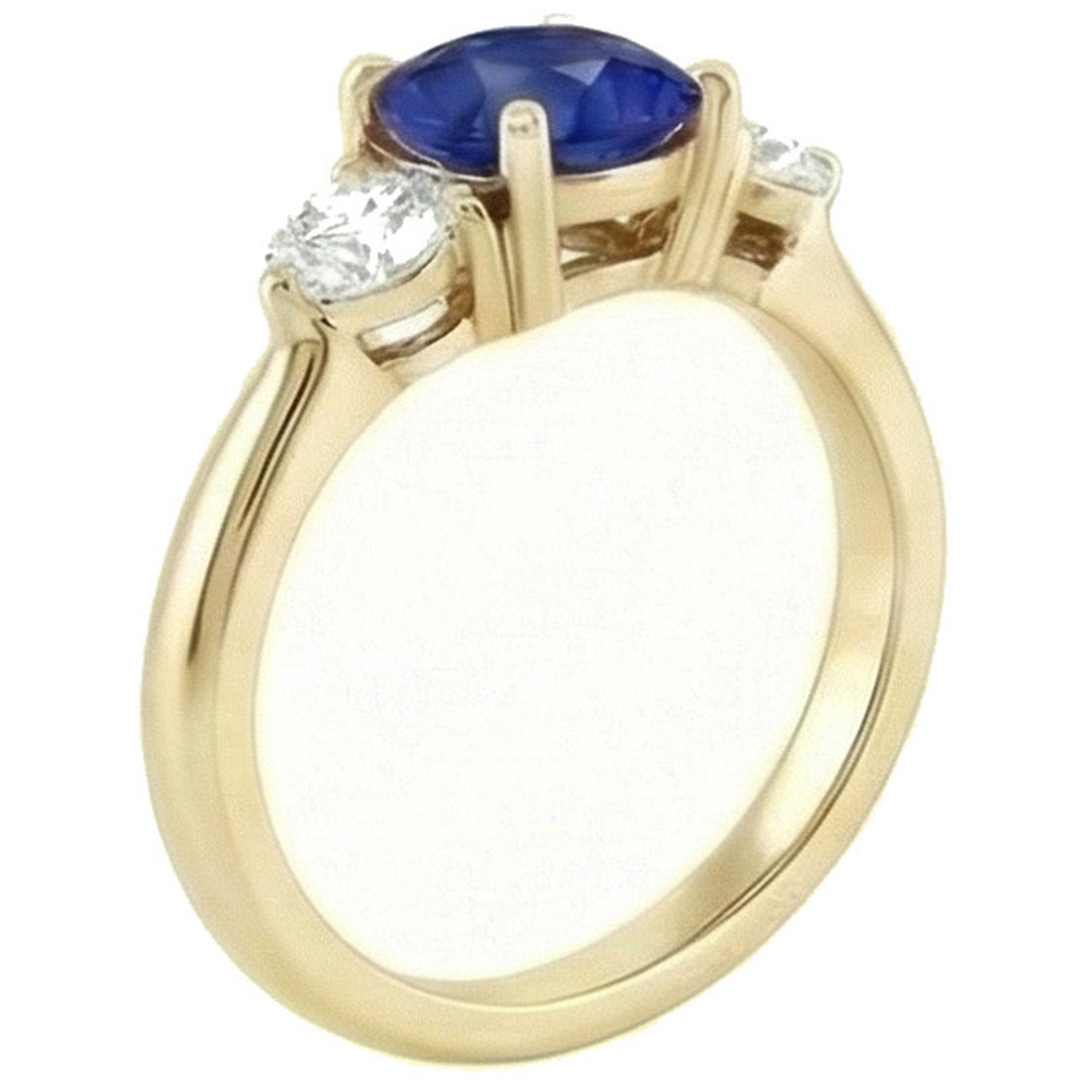 natural round sapphire 2ct ring top view