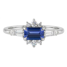 Round Natural Earth Mined Diamond Emerald Sapphire & Baguette Cut Ring 2.50 Carats
