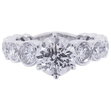 Round Natural Earth Mined Diamond Engagement Ring 3.50 Carats 6 Prong White Gold 14K