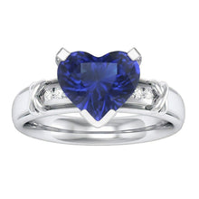 Round Natural Earth Mined Diamond Engagement Ring 3 Carats Ceylon Blue Sapphire X Style