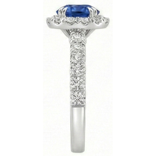 natural round sapphire 3.50ct ring profile view