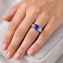 Round Natural Earth Mined Diamond Engagement Ring Heart Blue Sapphire 3.50 Carats