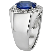 Round Natural Earth Mined Diamond Halo Oval Sapphire Ring Gold Men's Jewellery 3.50 Carats