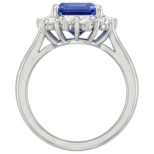 natural emerald sapphire 4.50ct ring on white background