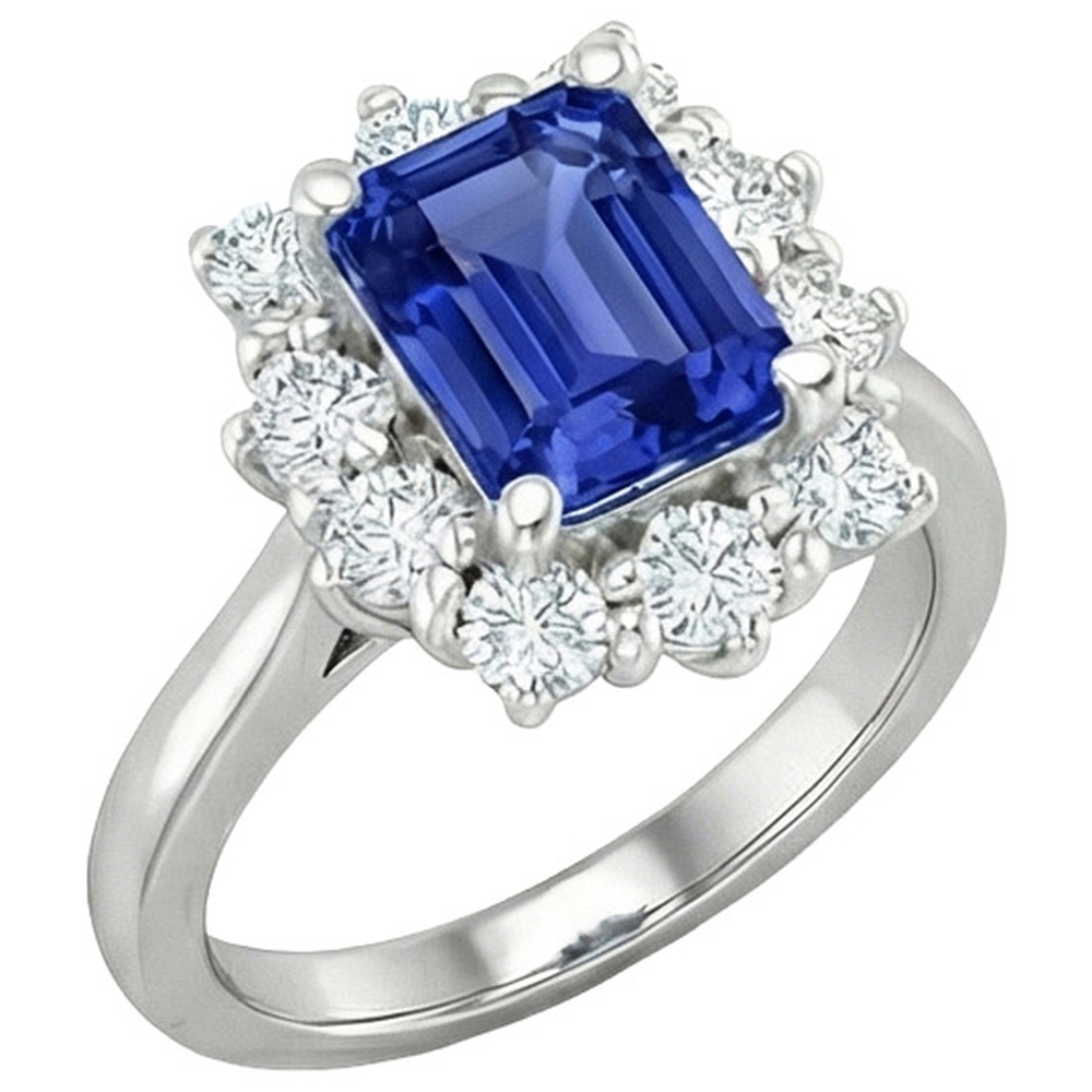 natural emerald sapphire 4.50ct ring side angle