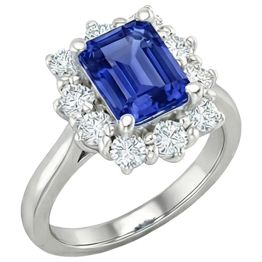 natural emerald sapphire 4.50ct ring side angle