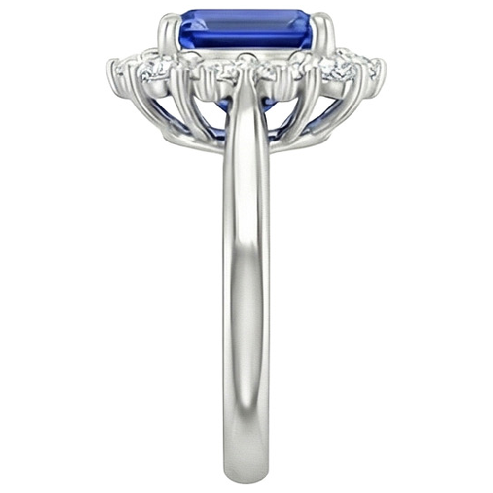 natural emerald sapphire 4.50ct ring profile view