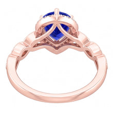 Round Natural Earth Mined Diamond Halo Ring Pear Sri Lankan Sapphire 5 Carats