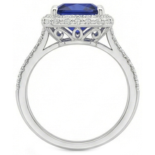 natural round sapphire 6ct ring profile view