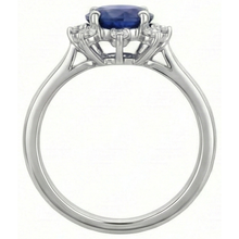 Round Natural Earth Mined Diamond Halo Star Style Blue Sapphire Ring 3 Carats White Gold