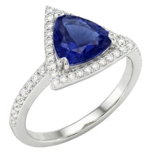natural round sapphire 1.50ct ring front view