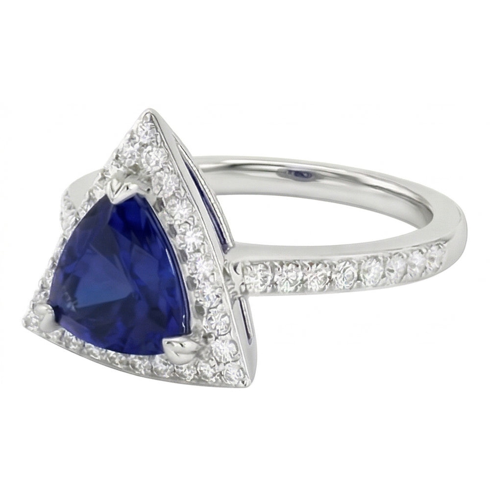 natural round sapphire 1.50ct ring top view