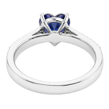 natural round sapphire 2ct ring profile view