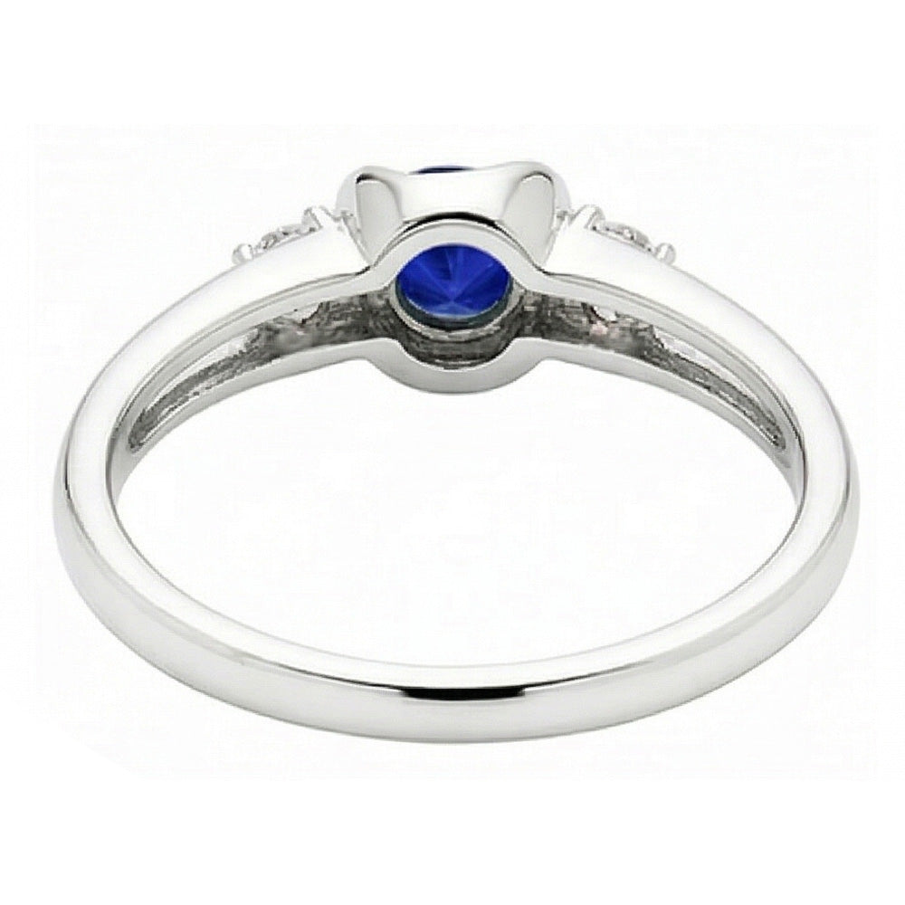 Round Natural Earth Mined Diamond Jewellery 1.50 Carats Tension Style Blue Sapphire Ring