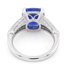 Round Natural Earth Mined Diamond Jewellery Cushion Ceylon Sapphire 3.50 Carats Gold