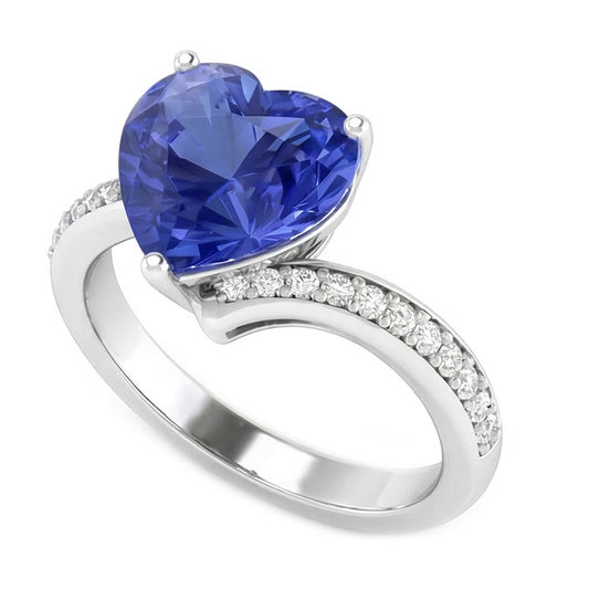 natural round sapphire 4.50ct ring front view
