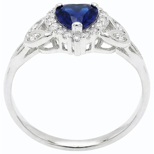 Round Natural Earth Mined Diamond Ring Heart Ceylon Sapphire Infinity Style