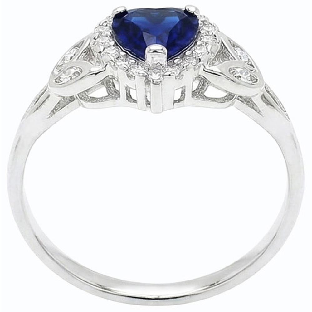 Round Natural Earth Mined Diamond Ring Heart Ceylon Sapphire Infinity Style
