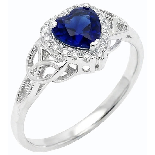 Round Natural Earth Mined Diamond Ring Heart Ceylon Sapphire Infinity Style