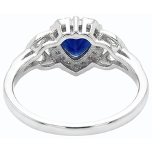 Round Natural Earth Mined Diamond Ring Heart Ceylon Sapphire Infinity Style