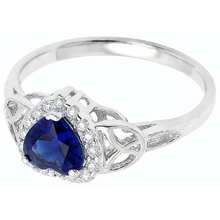 Round Natural Earth Mined Diamond Ring Heart Ceylon Sapphire Infinity Style