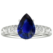 Round Natural Earth Mined Diamond Ring Jewellery Pear Shaped Sri Lankan Sapphire 4.50 Carats