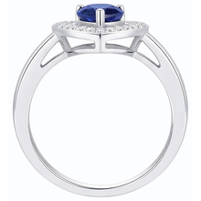 Round Natural Earth Mined Diamond Ring Pear Cut Blue Sapphire Heart Style 3 Carats