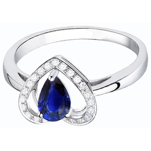Round Natural Earth Mined Diamond Ring Pear Cut Blue Sapphire Heart Style 3 Carats